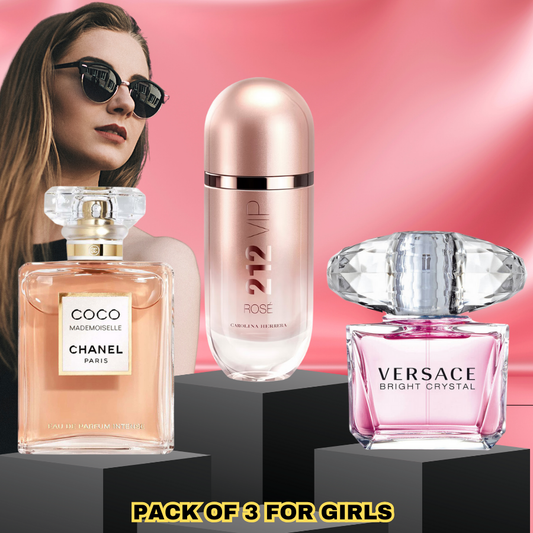 Coco Mademoiselle + 212 VIP Rose + Versace Bright Crystal