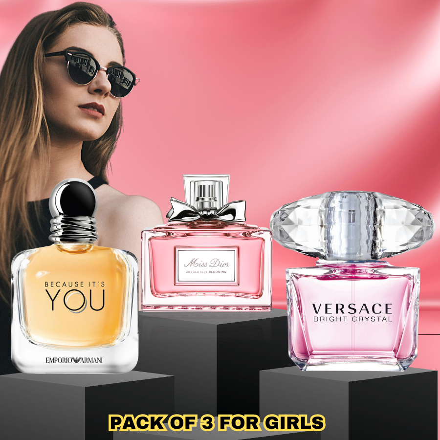 Miss Dior + Versace Bright Crystal + Giorgio Armani Because It's You