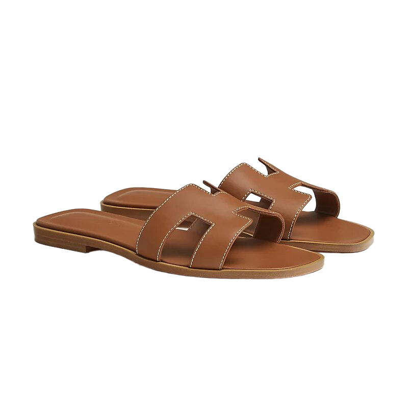 Hermes Oran Sandal Gold/Full Brown