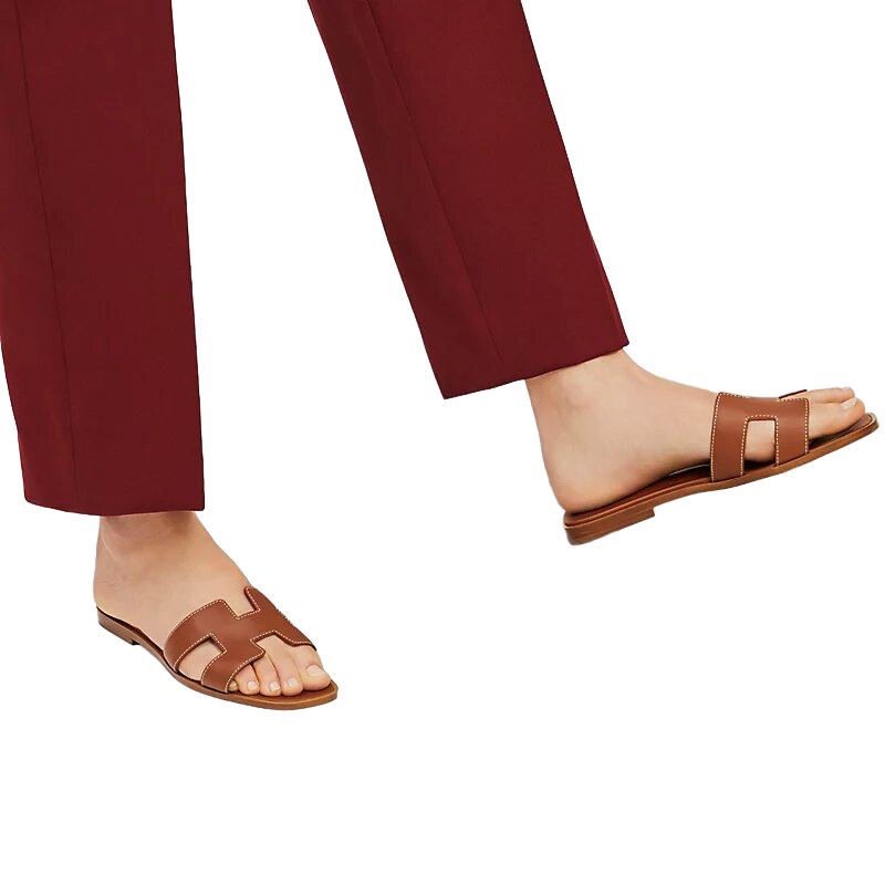 Hermes Oran Sandal Gold/Full Brown