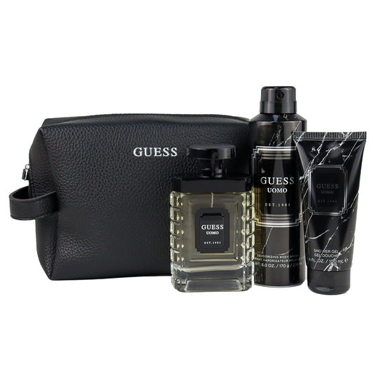 Guess Uomo EDT 100Ml + Shower Gel 100Ml + Deodorant 170Gr + Pouch Gift Set For Men