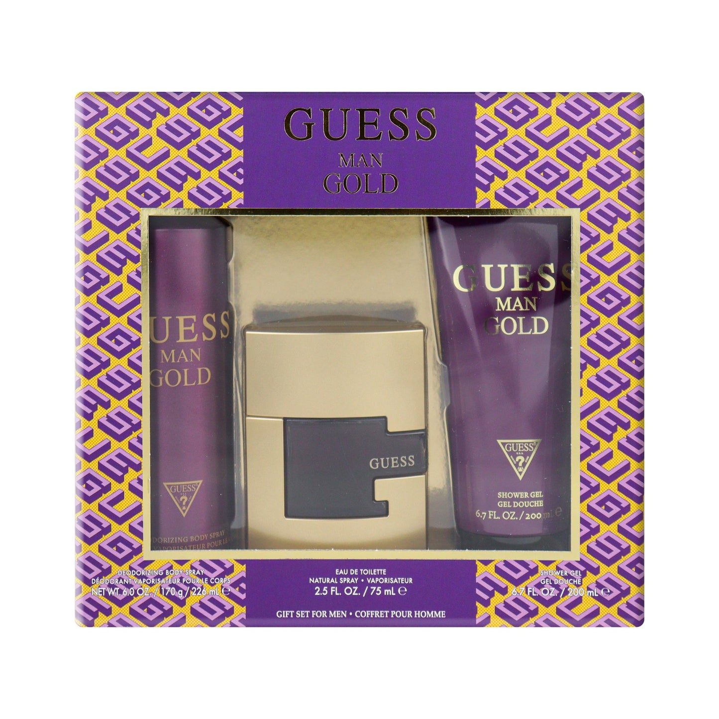 GUESS Gold for Men Edt 75ml + 200ml Sg + 226ml Body Spray Set